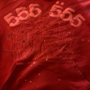 Red 555 Sp5der Hoodie